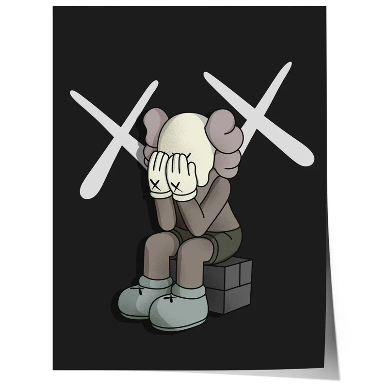 Traurige Street Art Figur Poster · Urban Pop Art Charakter Illustration · Moderne Graffiti Kunst · Print ohne Rahmen