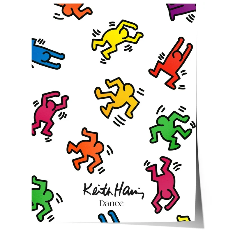Tanzende Figuren Pop Art Poster · Bunte Street Art Illustration · Moderne Grafik Kunst · Print ohne Rahmen