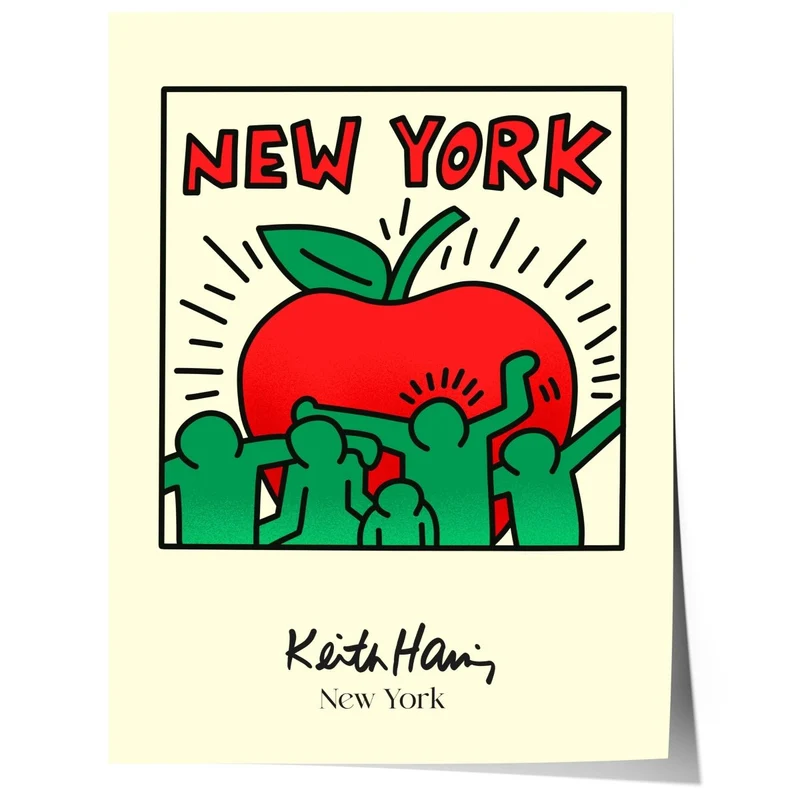 New York Apple Illustration Poster · Pop Art Stadtmotiv · Moderne Grafik Design Kunst · Print ohne Rahmen