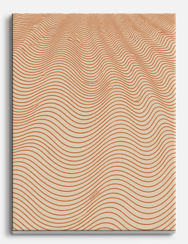 Terracotta Ripple Lines Canvas Print