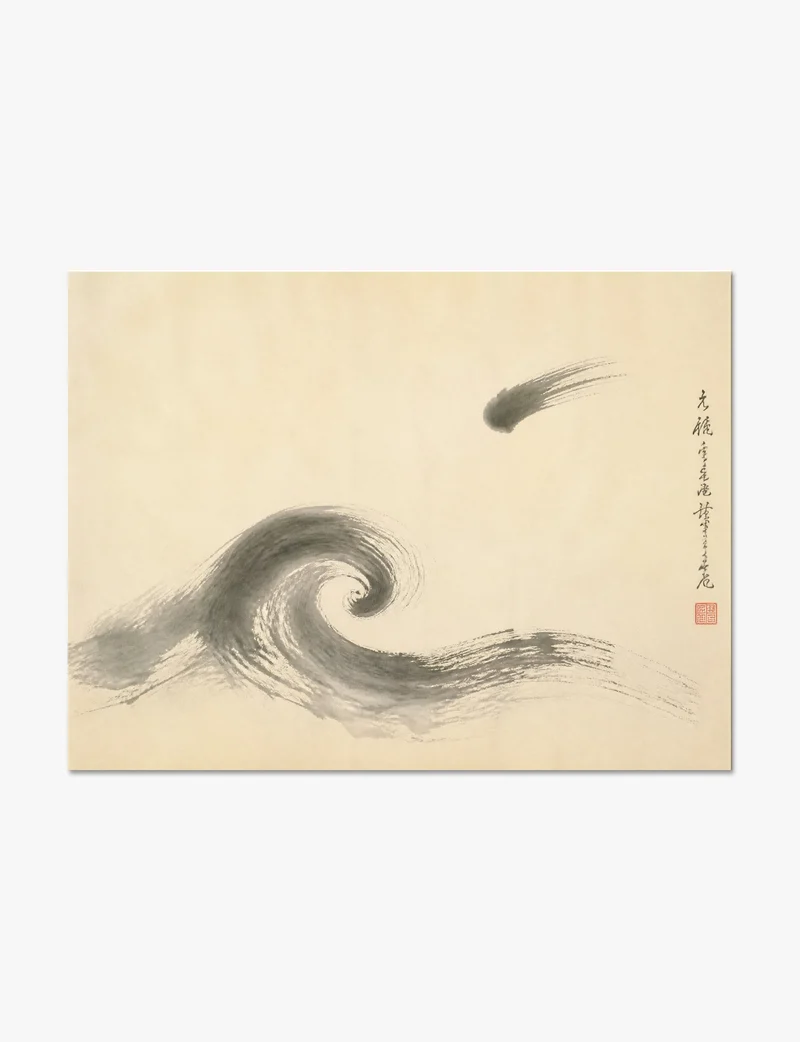 Ink Wave and Comet Art Print