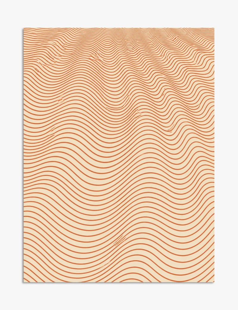 Terracotta Ripple Lines Art Print
