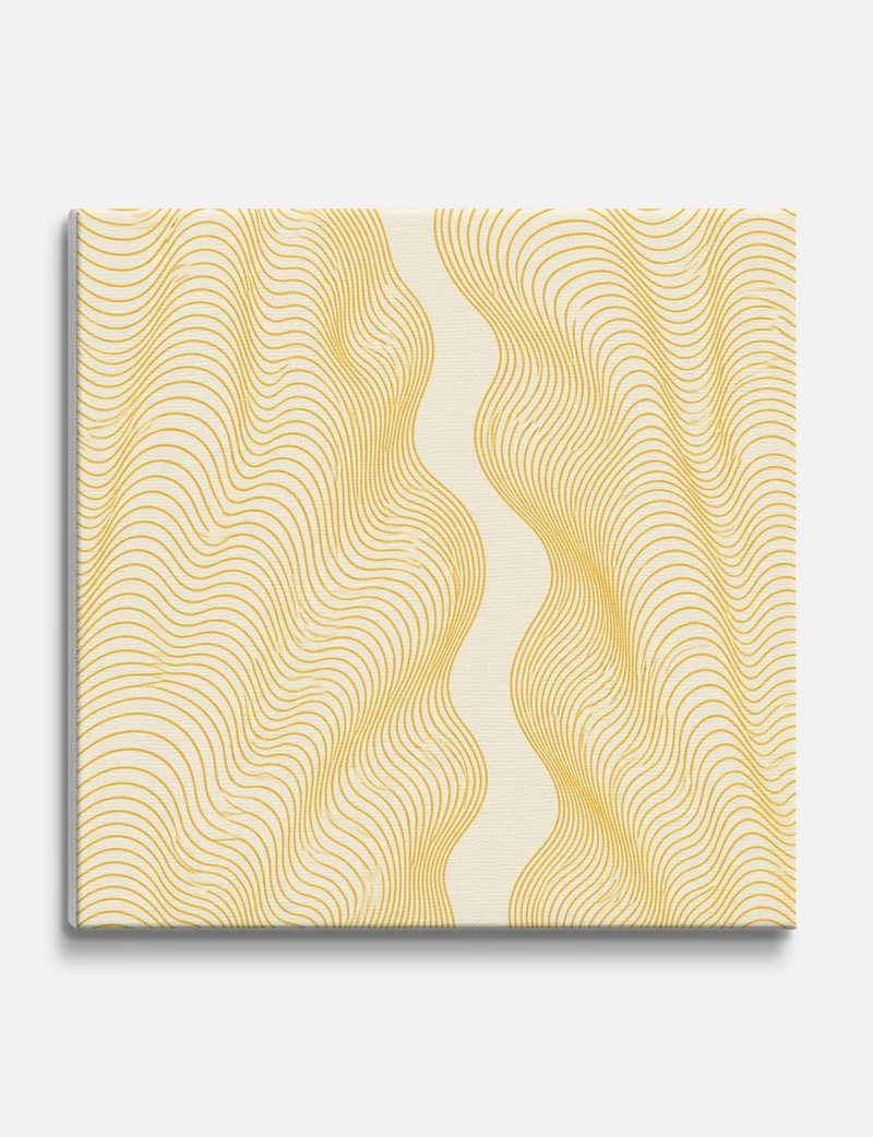 Golden Wave Lines Canvas Print