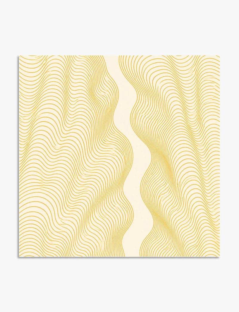 Golden Wave Lines Art Print
