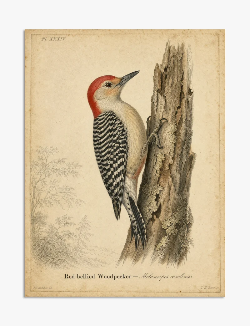 Red-bellied Woodpecker Plate XXXIV Art Print