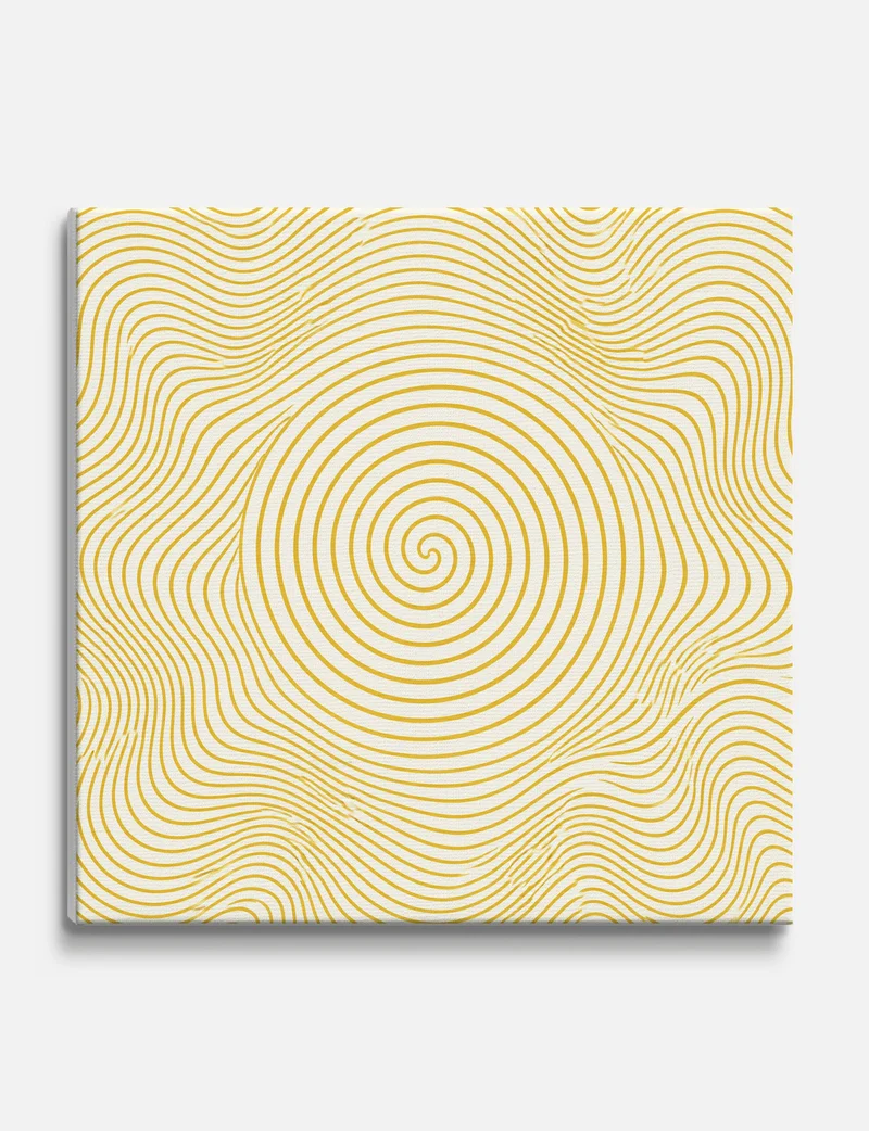 Mustard Spiral Ripple Canvas Print