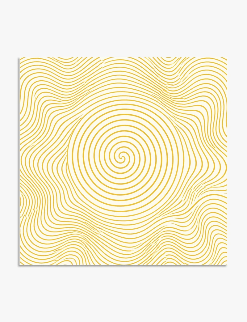 Mustard Spiral Ripple Art Print