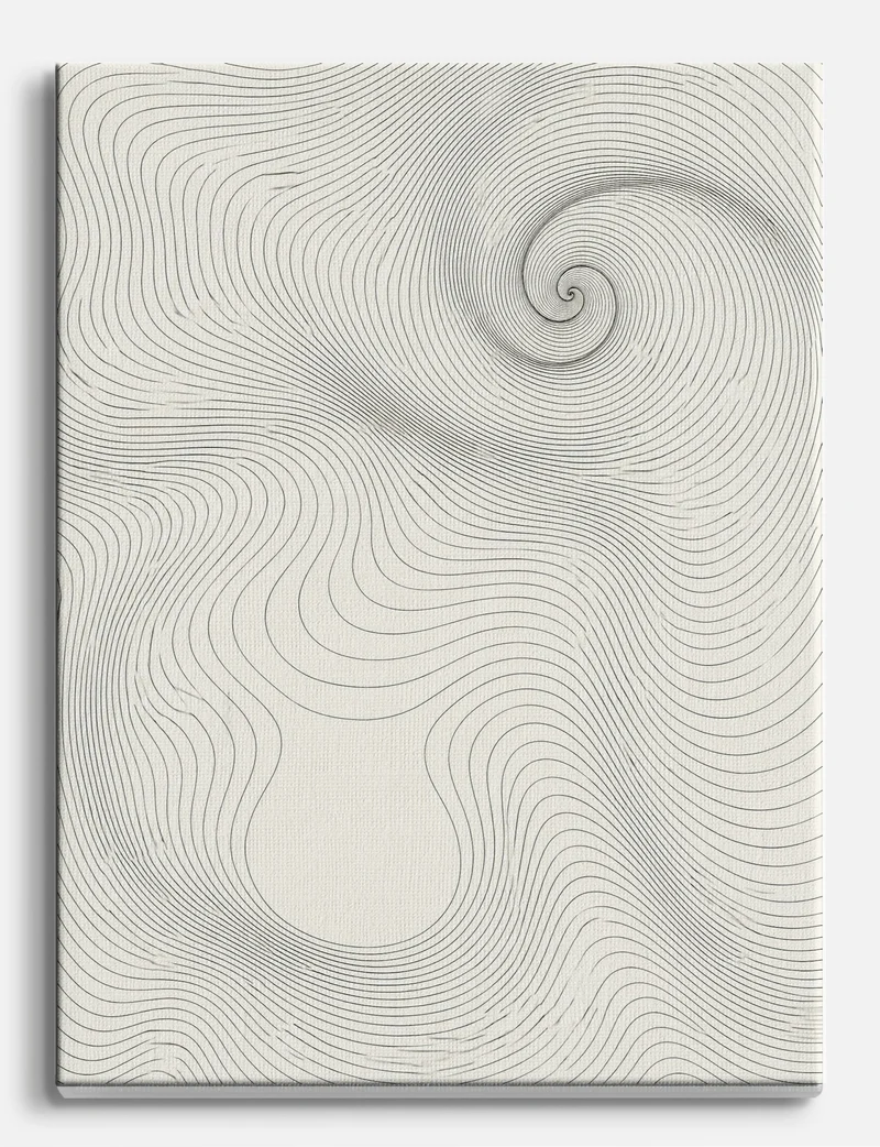 Spiral Contour Lines Canvas Print