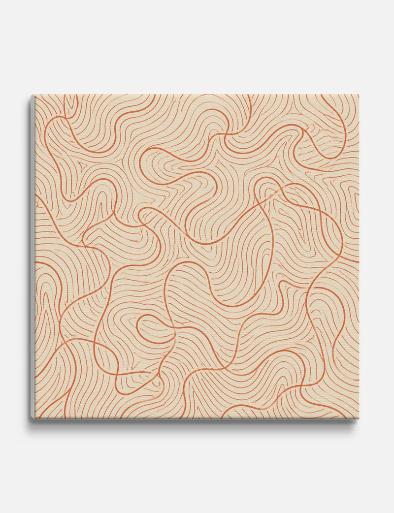Terracotta Line Flow Canvas Print