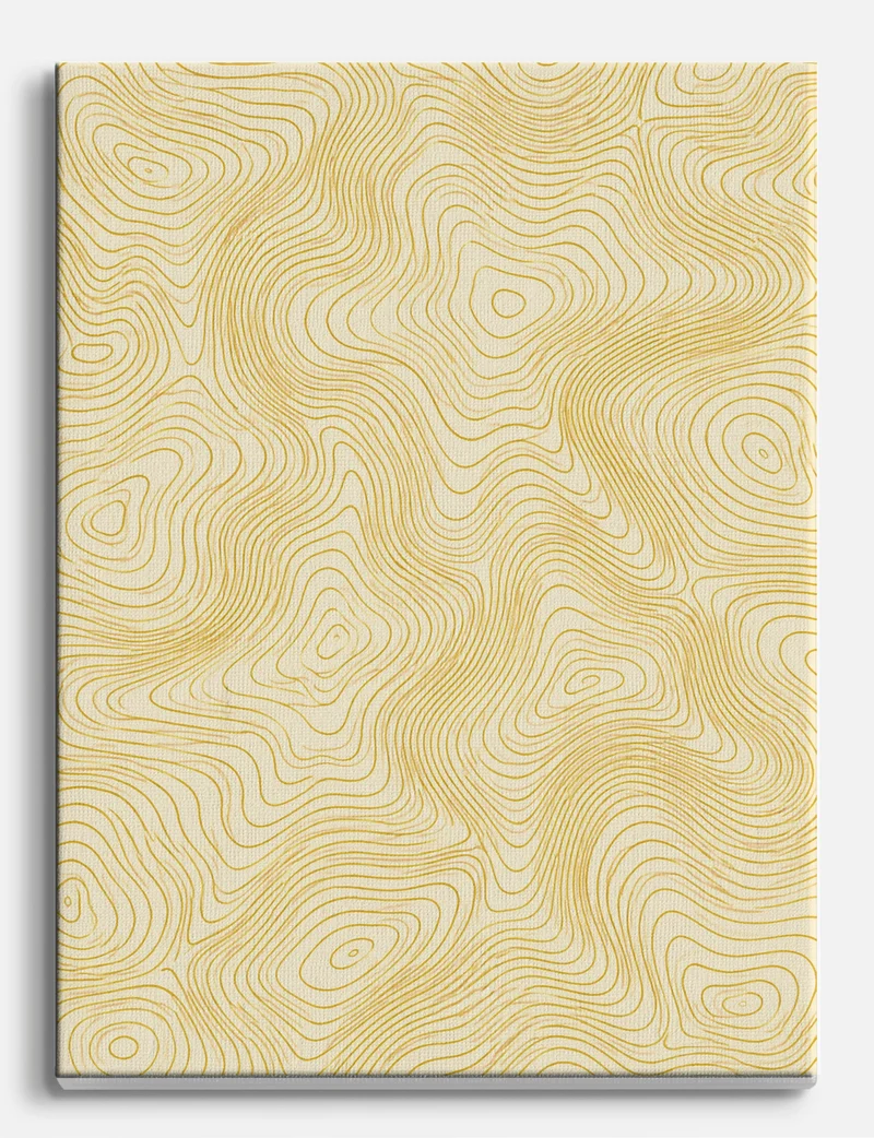 Golden Contour Lines Canvas Print