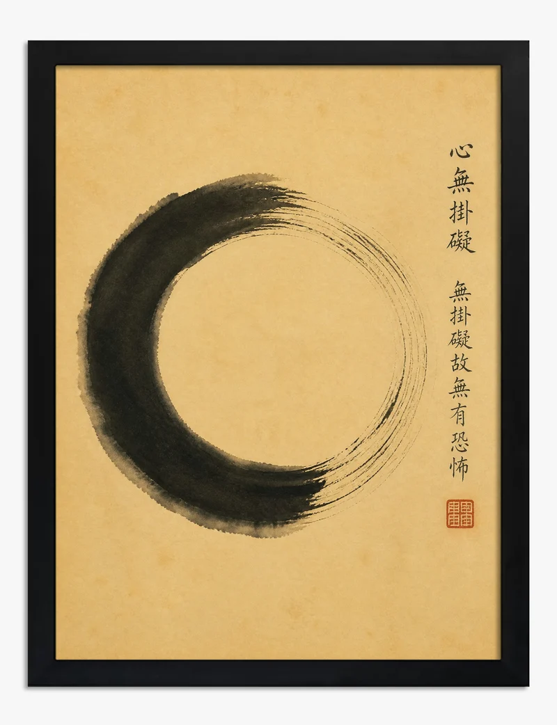 Enso Circle in Black Ink Art Print