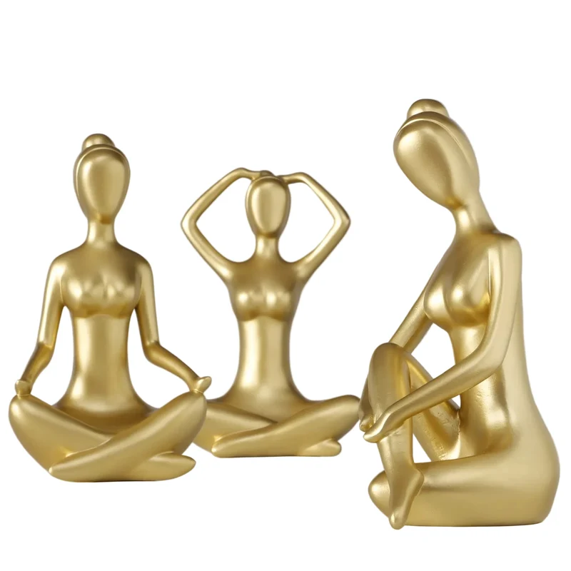 Yoga Aurinia XXL Figuren 3er Set Gold