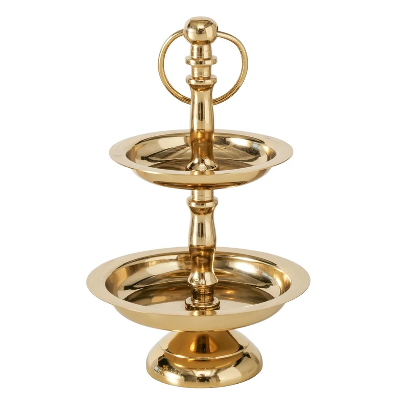 Etagere Aurelia Zweistufig Gold Metall