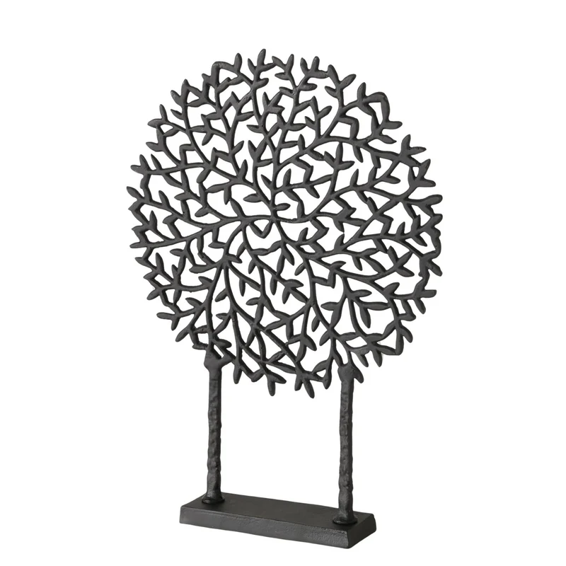 Dekoaufsteller Metall Rund 56 cm Schwarz Matt Philis