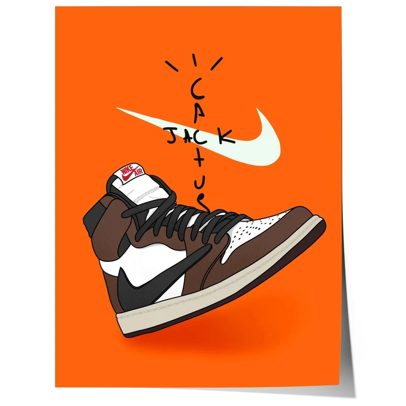 Sneaker Streetwear Illustration Poster · Urban Sneakerhead Art mit Cactus Style Grafik · Moderne Pop Art · Print ohne Rahmen