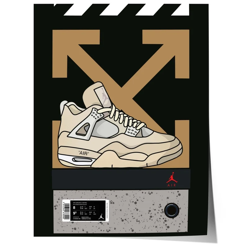 Sneaker Streetwear Illustration Poster · Urban Sneakerhead Art mit Pfeil Grafik · Moderne Pop Art · Print ohne Rahmen