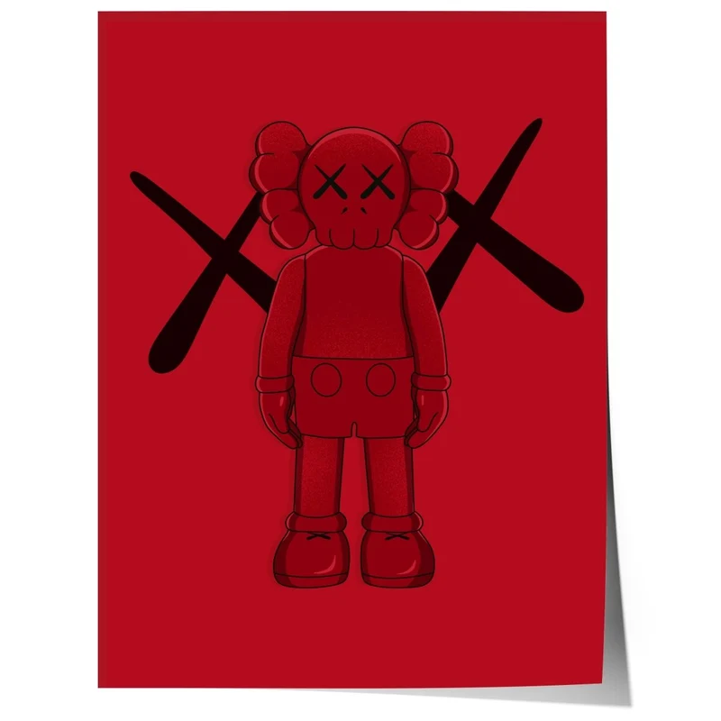 Rotes Street Art Charakter Poster · Urban Graffiti Stil · Modernes Poster Motiv · Print ohne Rahmen