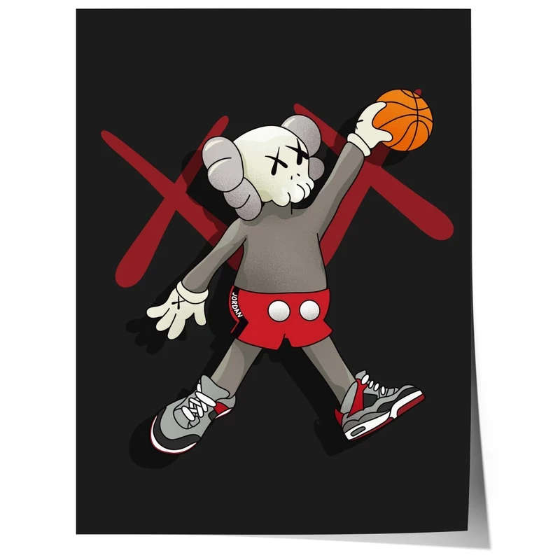 Street Art Poster Basketball Figur · Urban Graffiti Charakter · Pop Art Sport Stil · Print ohne Rahmen