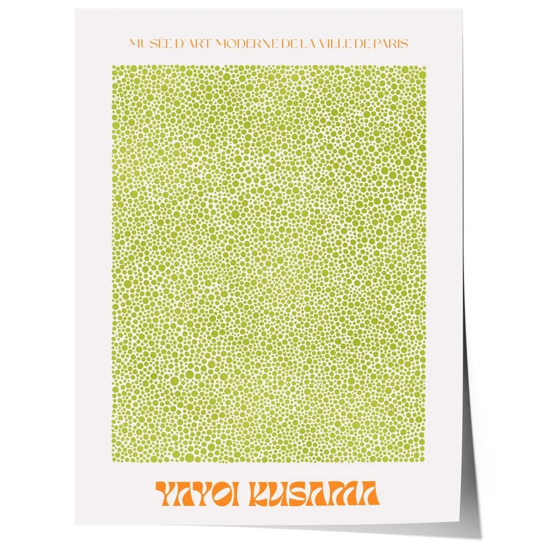 Yayoi Kusama Poster · Grüne Punkte Muster · Japanische Zeitgenössische Kunst · Print ohne Rahmen