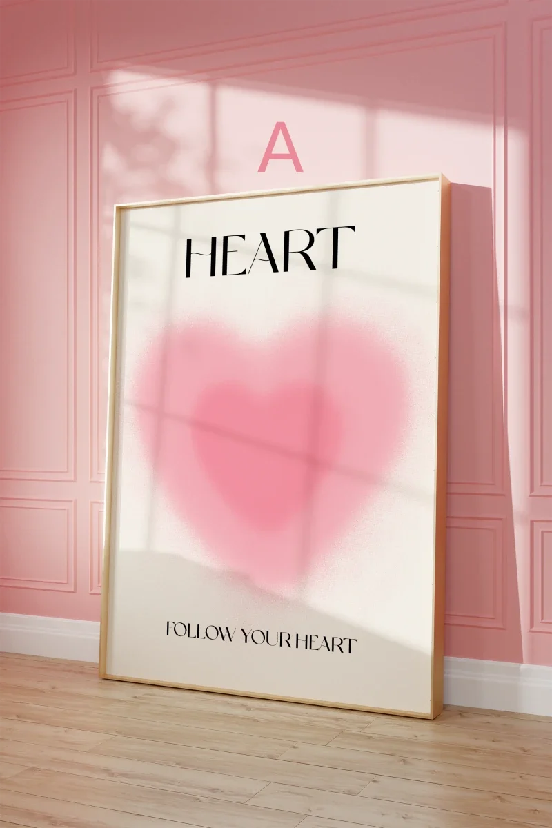 Heart Body Mind Soul Poster · Motivations Sprüche · Minimalistische Typografie mit Farbverlauf Design · Print ohne Rahmen