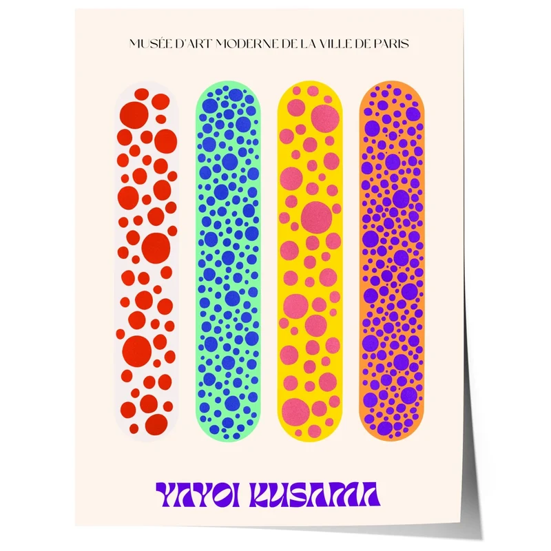 Yayoi Kusama Poster · Polka Dots Ausstellung · Moderne Pop Art im japanischen Stil · Print ohne Rahmen