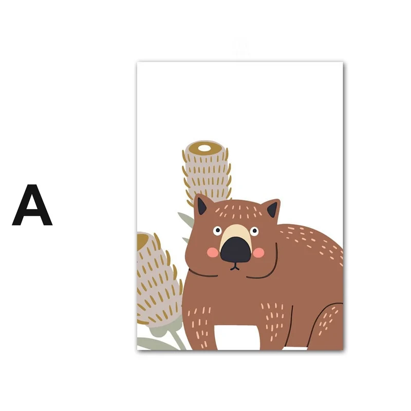 Poster Kinderzimmer Tiere Australien Kangaroo Koala Bär · Kinderzimmer Bilder · Wand Deko · Kunst Druck · Deko Print · ohne Rahmen