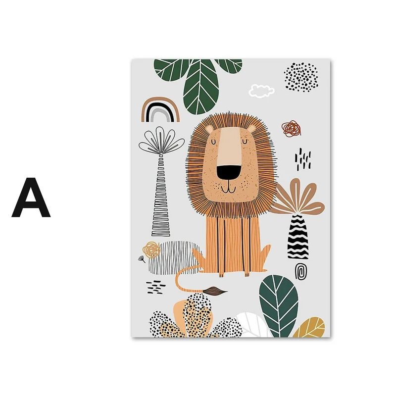 Poster Kinderzimmer Tiere Dschungel Wald · Name Personalisiert · Kinderzimmer Bilder · Wand Deko · Kunst Druck · Deko Print · ohne Rahmen