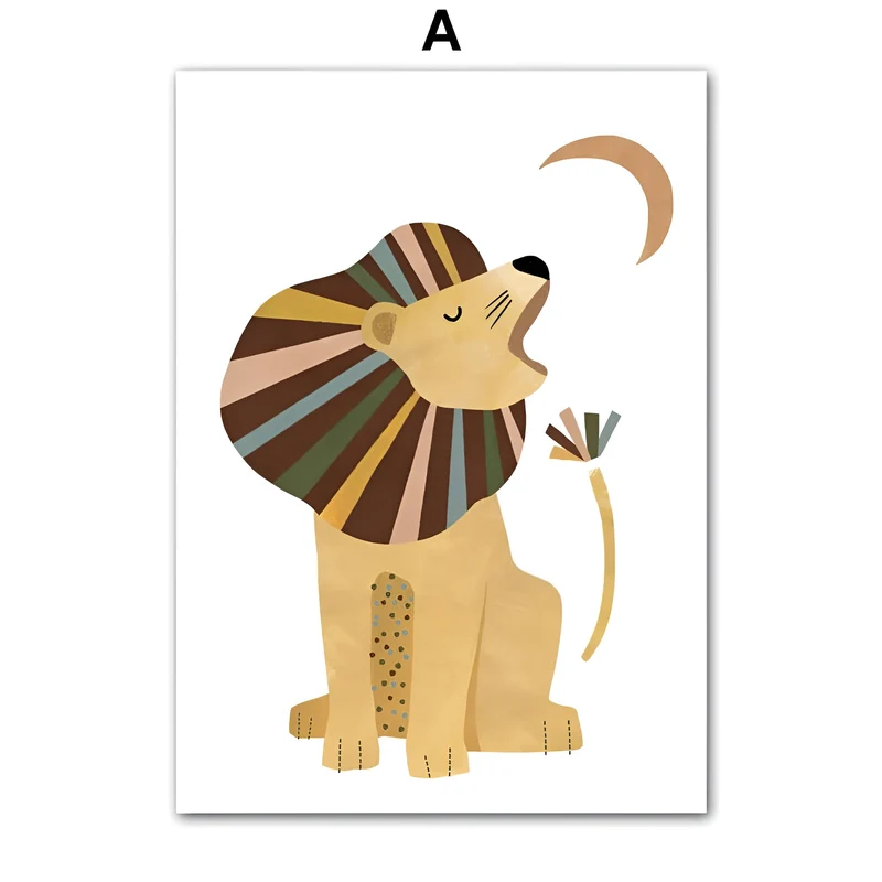 Poster Kinderzimmer Dschungel Tiere · Kinderzimmer Bilder · Wand Deko · Kunst Druck · Deko Print · ohne Rahmen