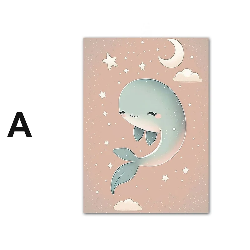 Poster Kinderzimmer Meeres Tiere · Kinderzimmer Bilder · Wand Deko · Kunst Druck · Deko Print · ohne Rahmen
