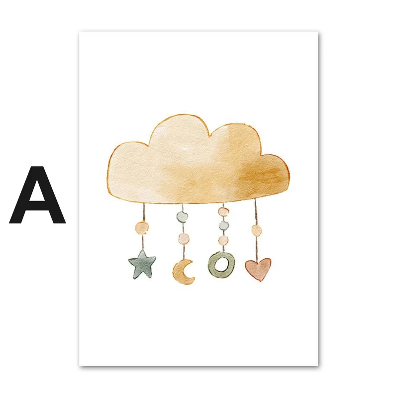 Poster Kinderzimmer Tiere Sonne Regenbogen · Kinderzimmer Bilder · Wand Deko · Kunst Druck · Deko Print · ohne Rahmen