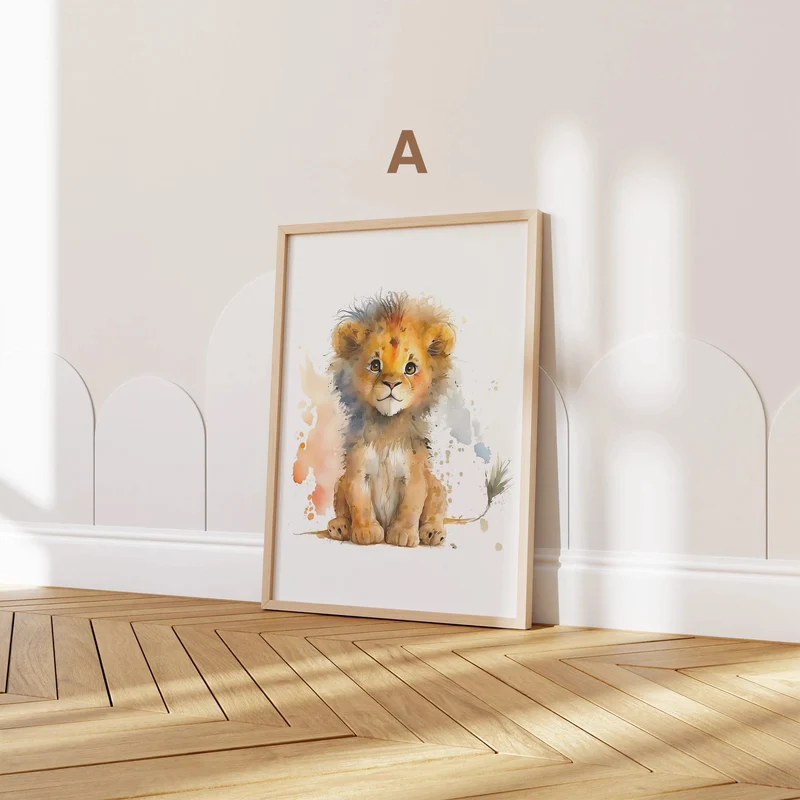 Poster Kinderzimmer Tiere Wald Dschungel Aquarell · Kinderzimmer Bilder · Wand Deko · Kunst Druck · Deko Print · ohne Rahmen