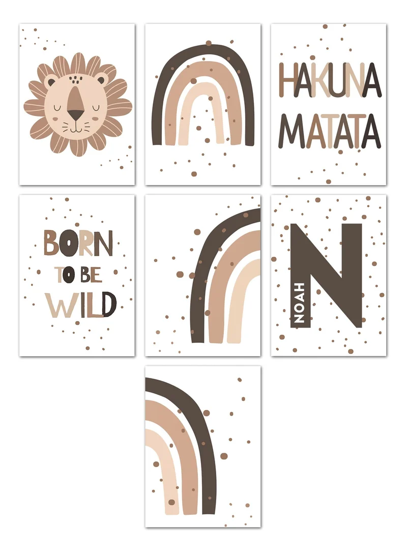 Poster Kinderzimmer Hakuna Matata Dschungel · Name Personalisiert · Kinderzimmer Bilder · Wand Deko · Kunst Druck · Deko Print · ohne Rahmen