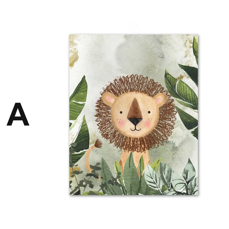 Poster Kinderzimmer Dschungel Tiere Abenteuer · Kinderzimmer Bilder · Wand Deko · Kunst Druck · Deko Print · ohne Rahmen