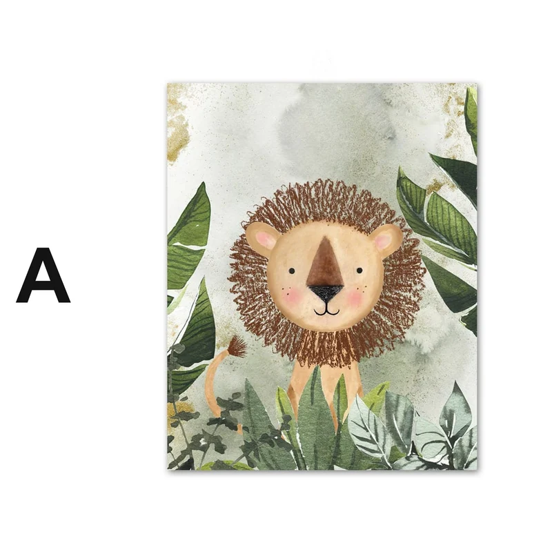 Poster Kinderzimmer Dschungel Tiere Abenteuer · Kinderzimmer Bilder · Wand Deko · Kunst Druck · Deko Print · ohne Rahmen