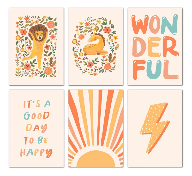 Poster Kinderzimmer Löwe Sonne Blitz Zitat · Kinderzimmer Bilder · Wand Deko · Kunst Druck · Deko Print · ohne Rahmen