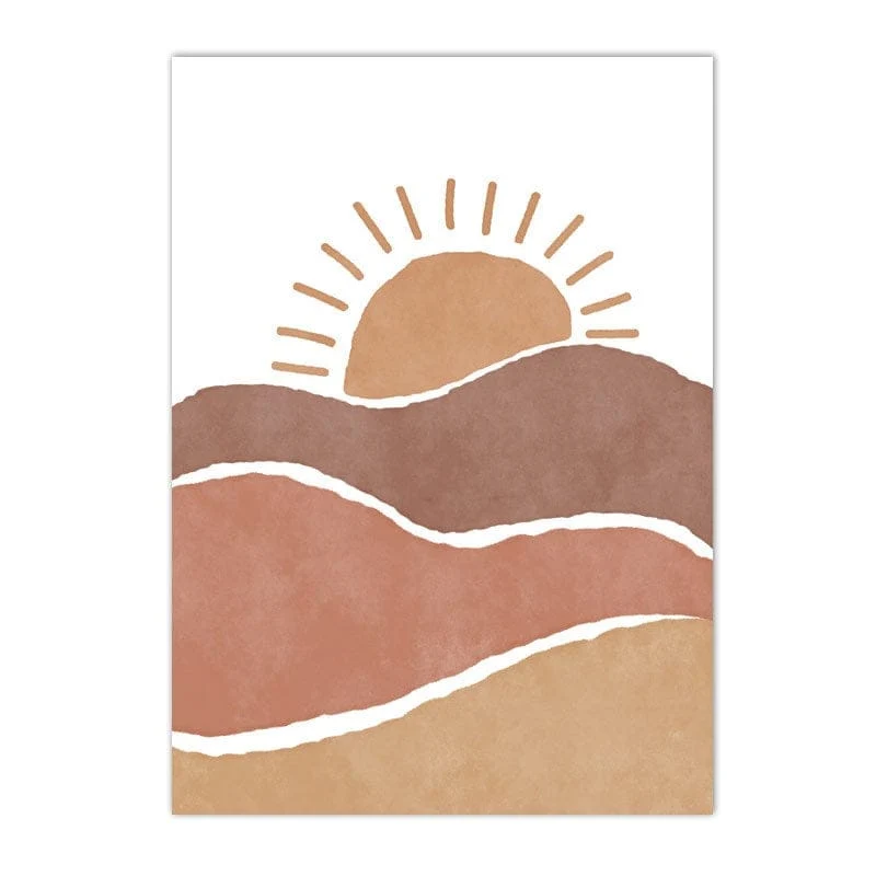 Poster Kinderzimmer Regenbogen Sonne Berge Kaktus Herz · Kinderzimmer Bilder · Wand Deko · Kunst Druck · Deko Print · ohne Rahmen