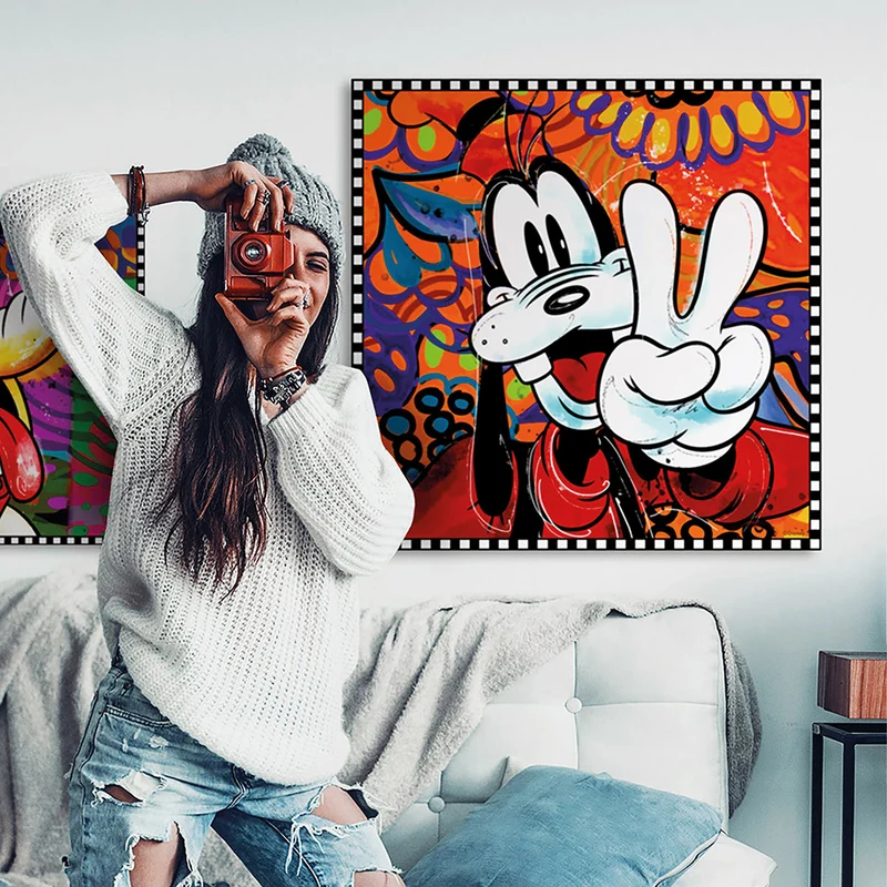 Bild Goofy Holz Leinwand mehrfarbig