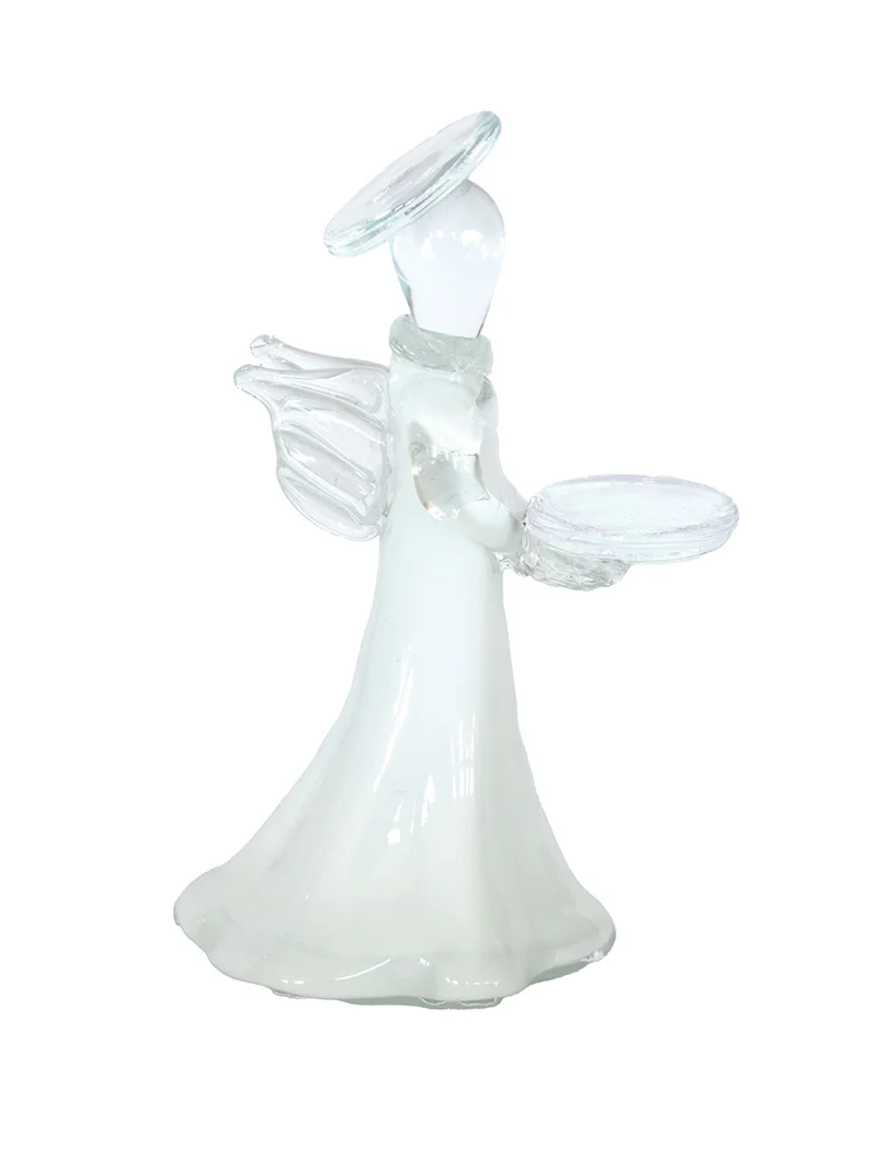 Teelichtleuchter Leni Glas weiß 15cm