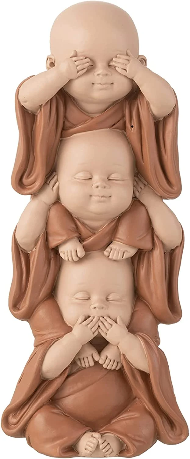 3 Mönche Mönch Figur Sehen Hören Schweigen aus Poly Höhe 22cm