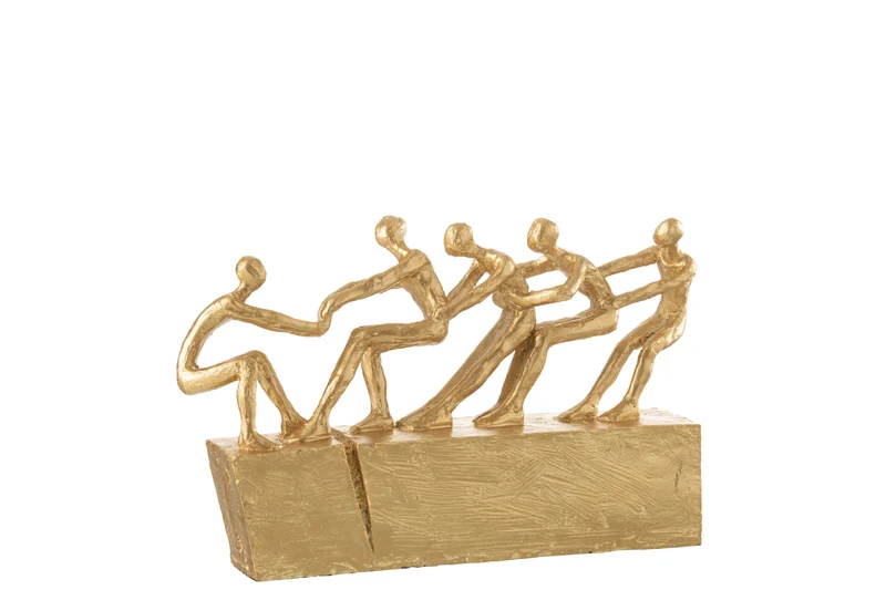 Unity Teamwork Freunde Skulptur Gold