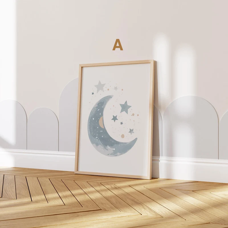 Astronaut Poster Kinderzimmer · Geschenkidee für Kinder · Kinderzimmer Deko · Weltraum Rakete & Planeten · Deko Print ohne Rahmen