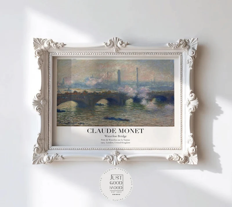 Claude Monet Poster · Waterloo Bridge London 1903 · Impressionismus Kunstdruck · Vintage · Themse Panorama · Vintage Deko ohne Rahmen