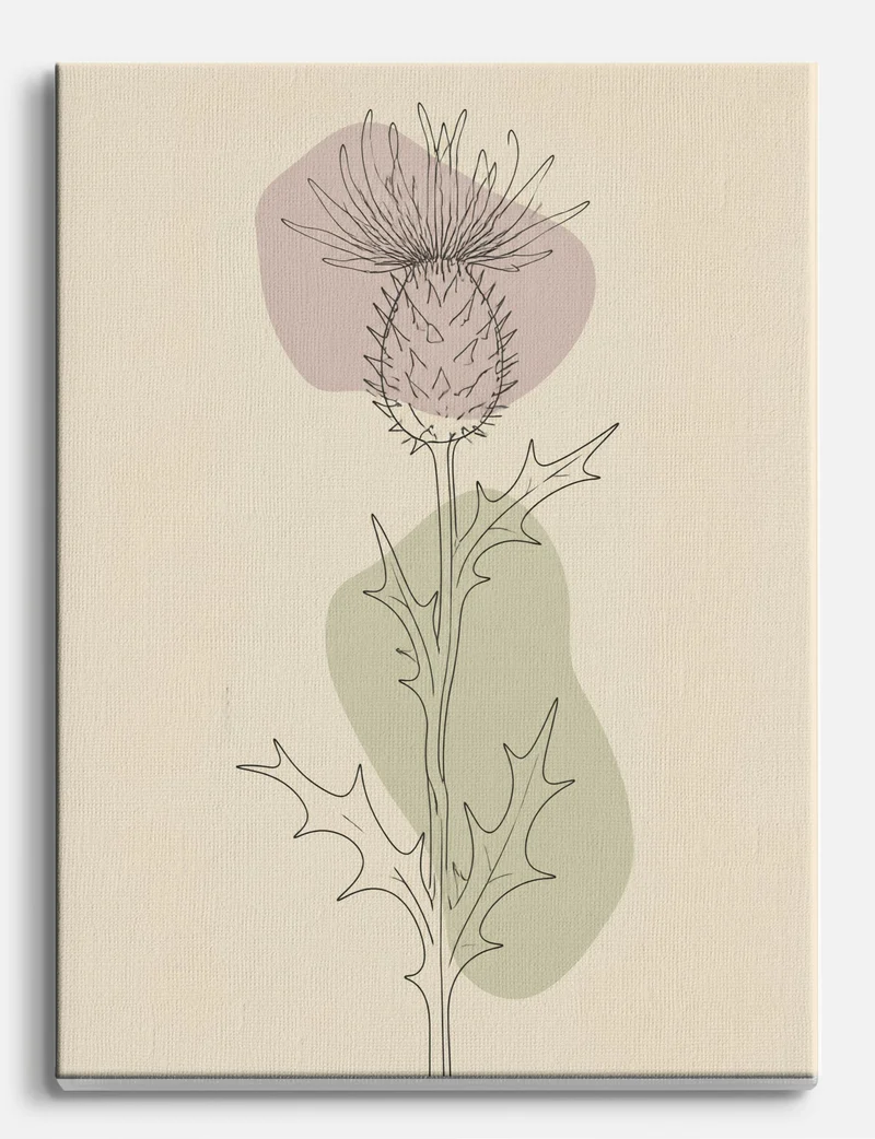 Thistle Line Study Canvas Print