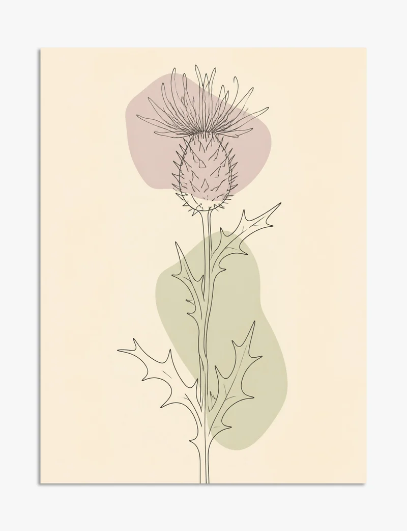 Thistle Line Study Art Print