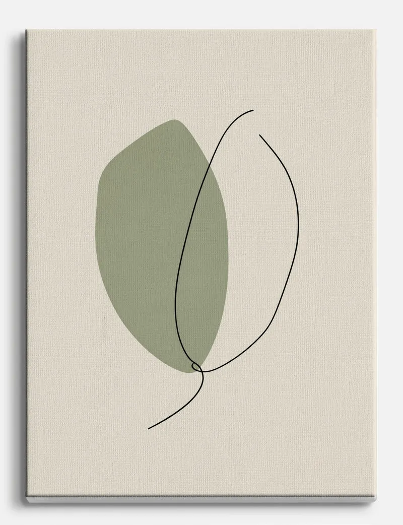 Sage Leaf and Single Line Canvas Print