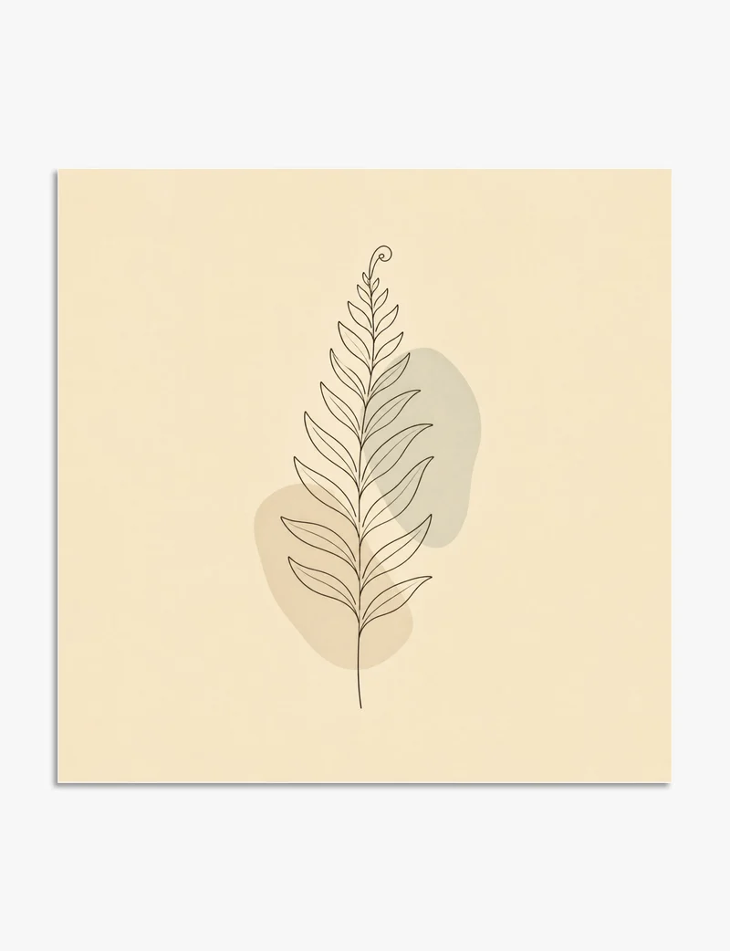 Single Leaf Line Study Art Print