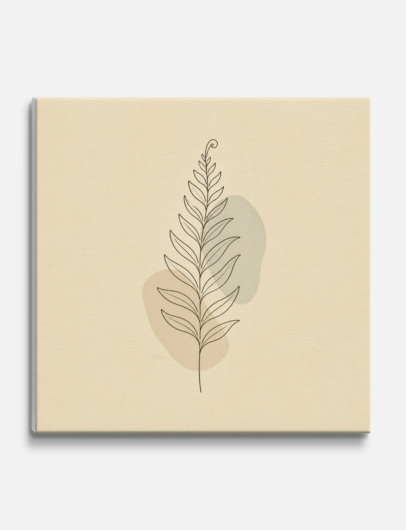 Single Leaf Line Study Canvas Print