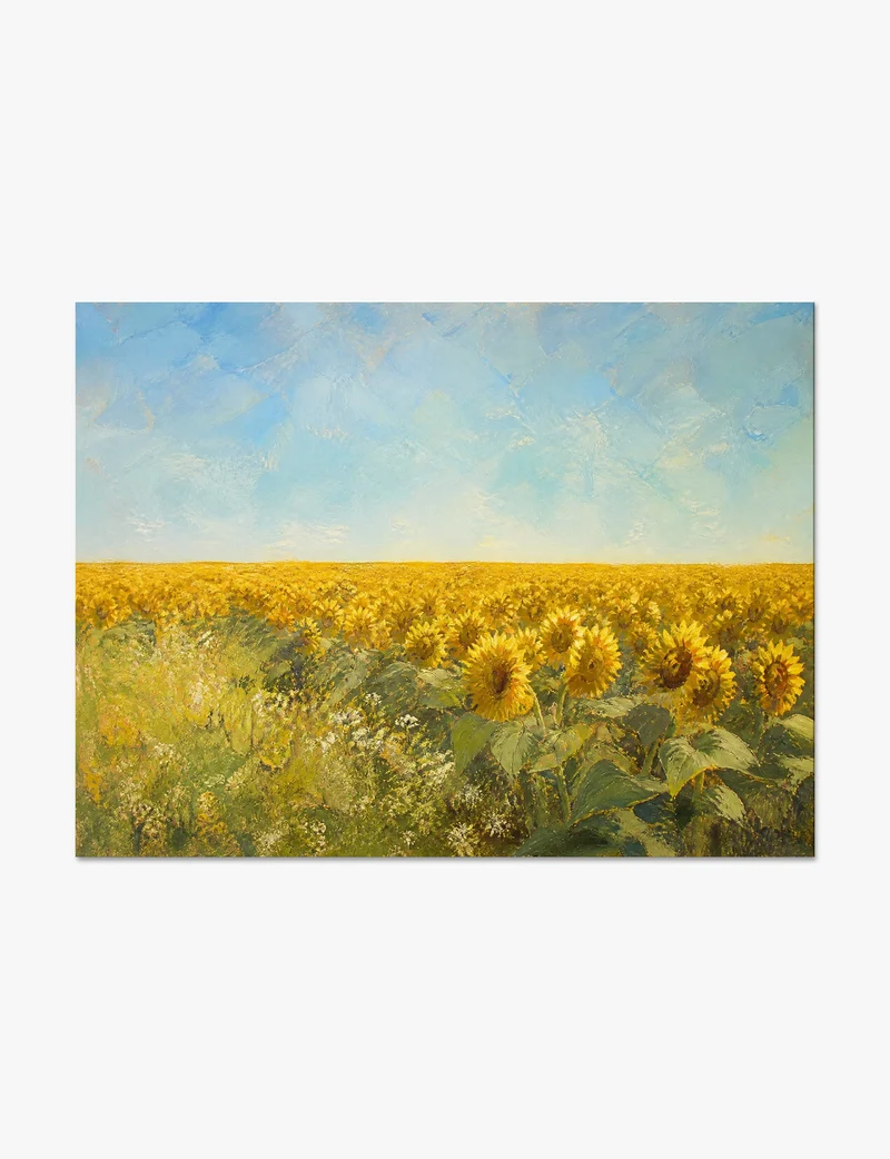Sunflower Field in Summer Light Art Print