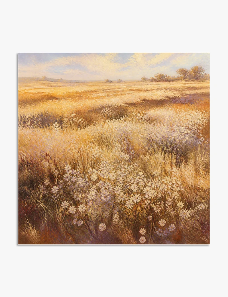Golden Meadow with Wild Daisies Art Print