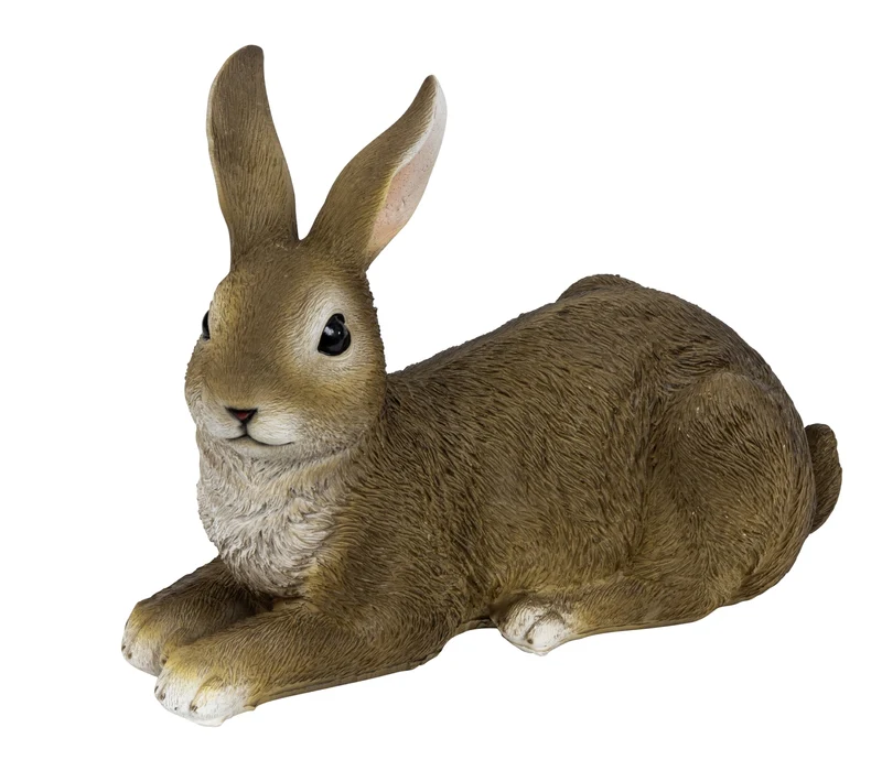 Liegender Osterhase Bruno braun naturnahe Dekofigur